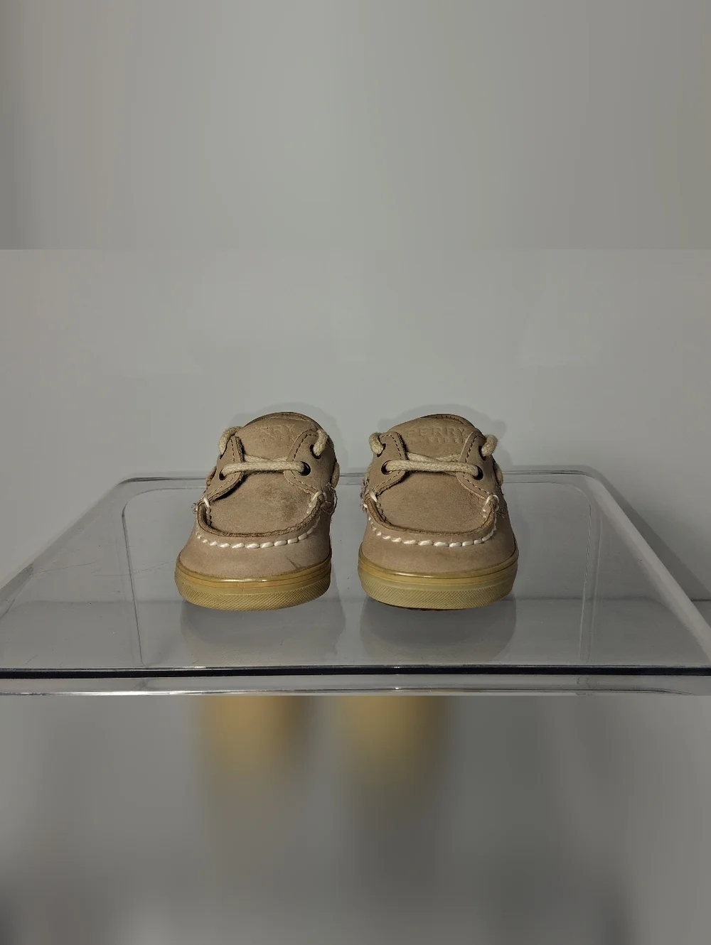 Sperry Top Sider Girls 1M Toddler Intrepid Crib Oat Linen Lace Up Boat Shoes